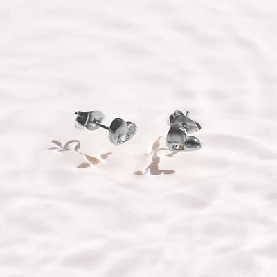 Crystal Heart Stud Earrings
