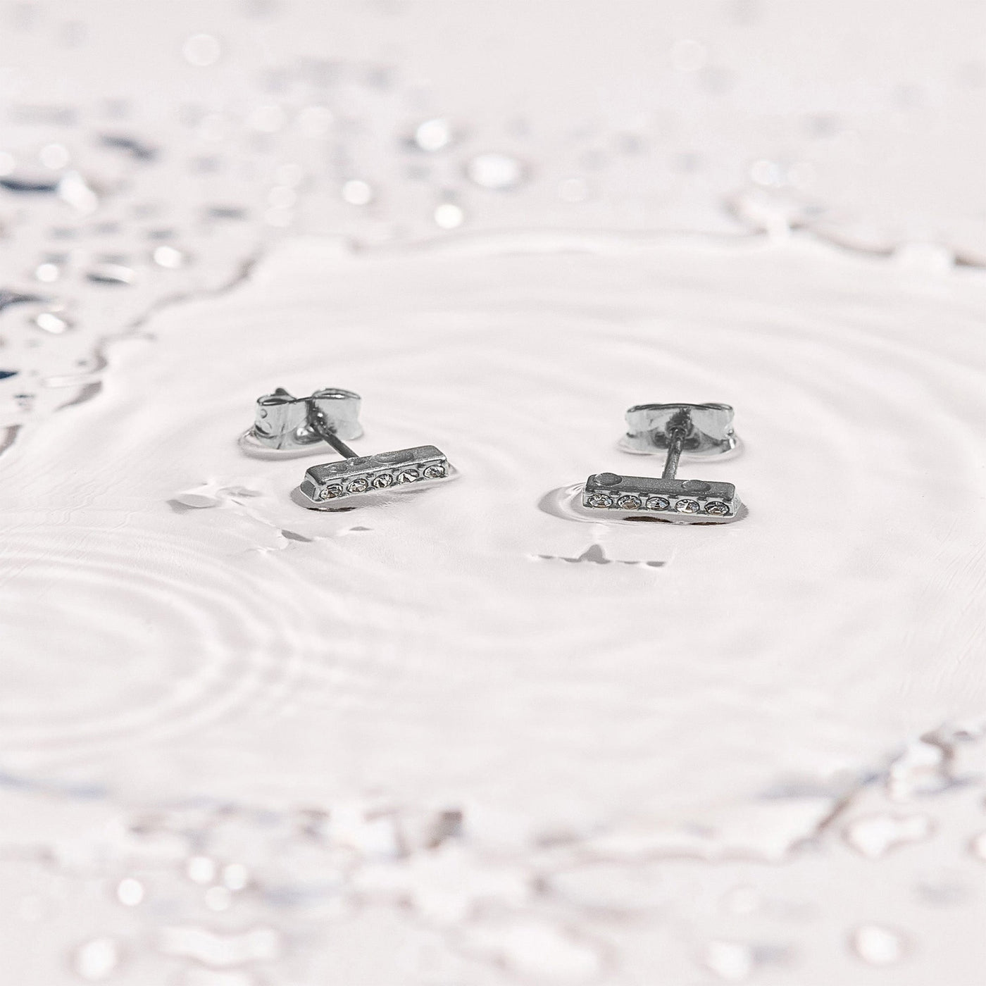 Crystal Bar Stud Earrings