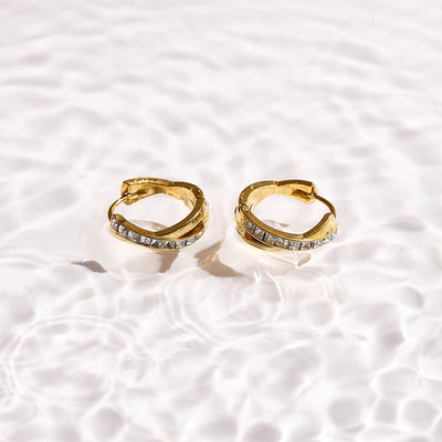 Crystal Twist Hoop Earrings