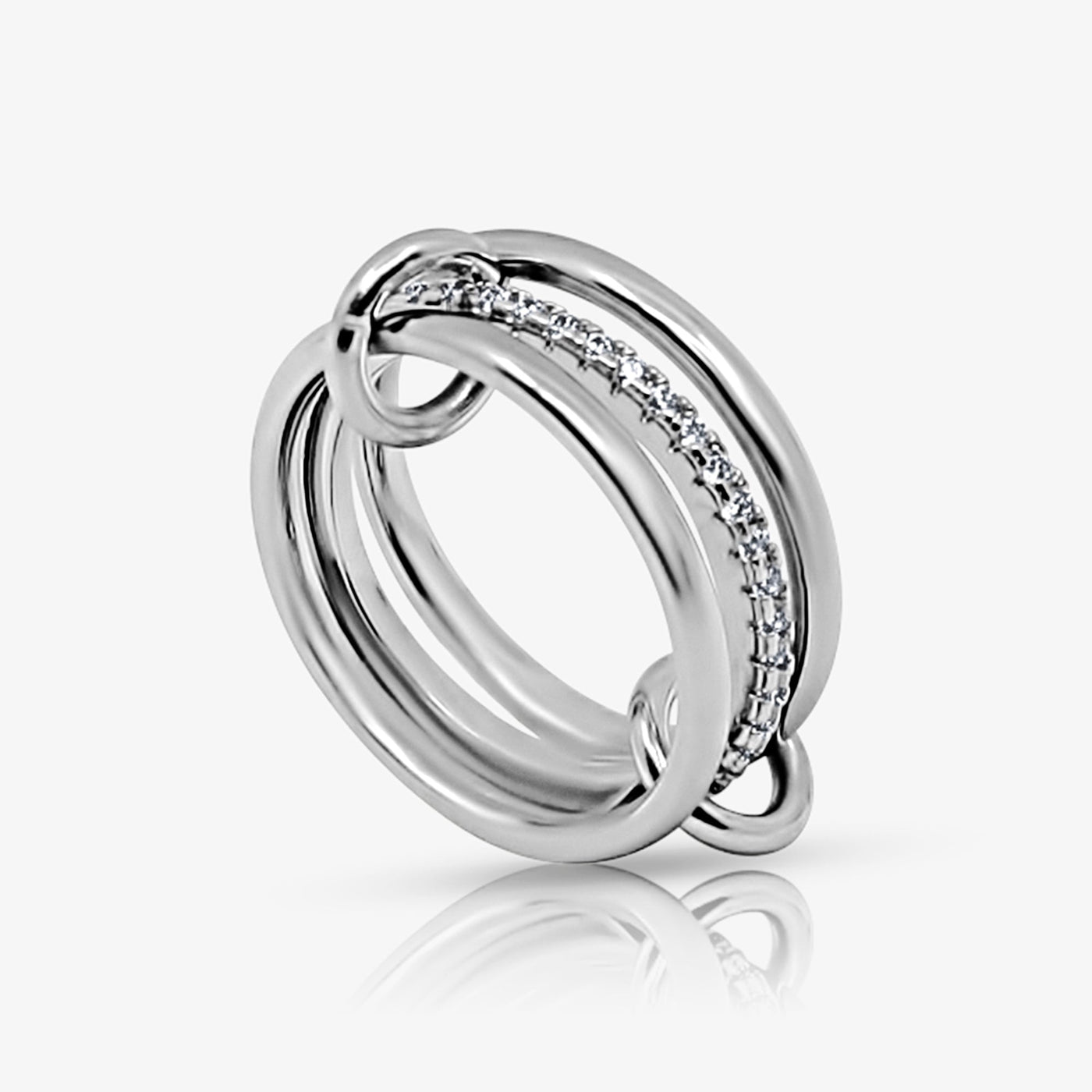 Stacked Linked Crystal Band Ring