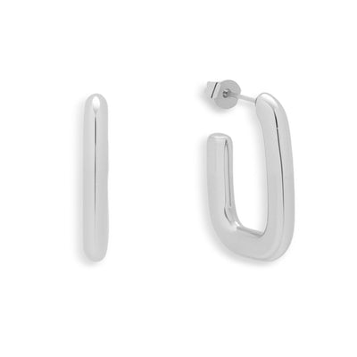 Rounded Square Hoop Earrings