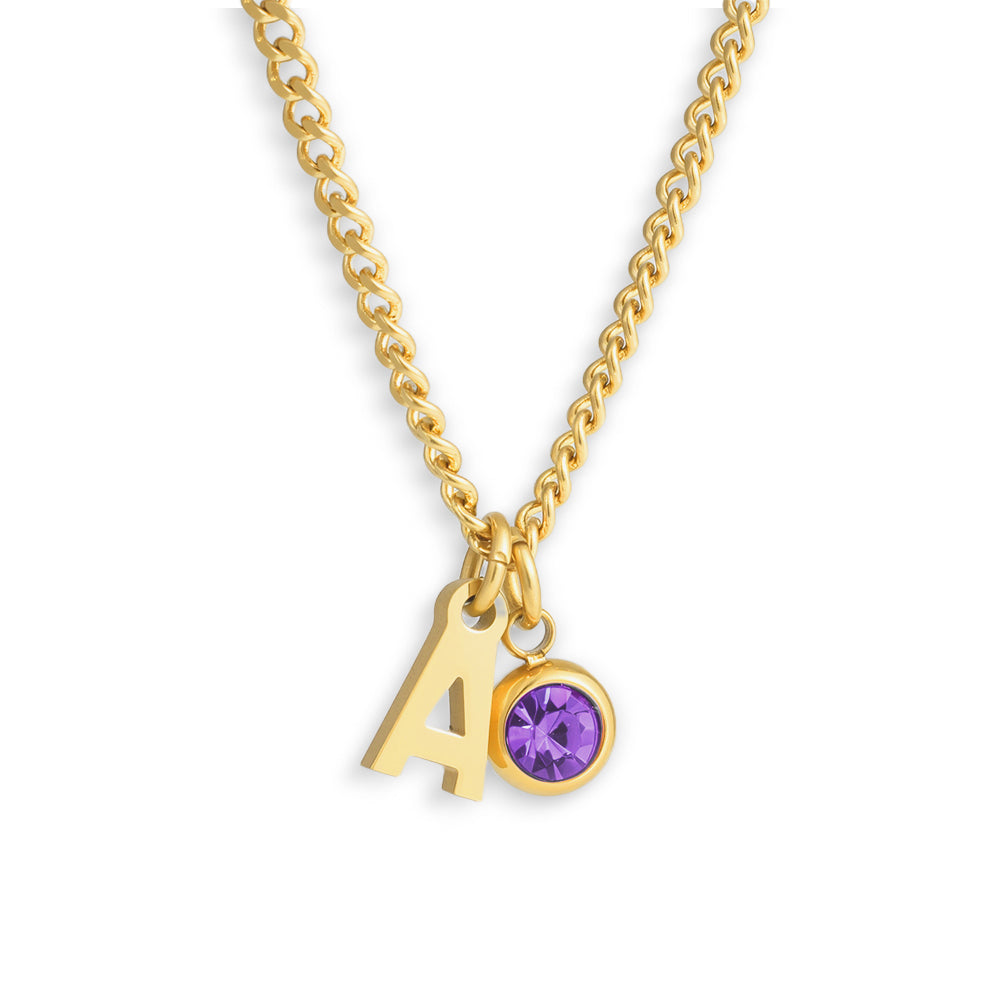 Custom/Personalized Initial Pendant Necklace w/ Birthstone