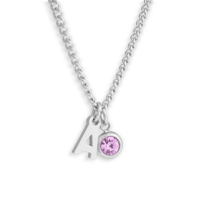 Custom/Personalized Initial Pendant Necklace w/ Birthstone