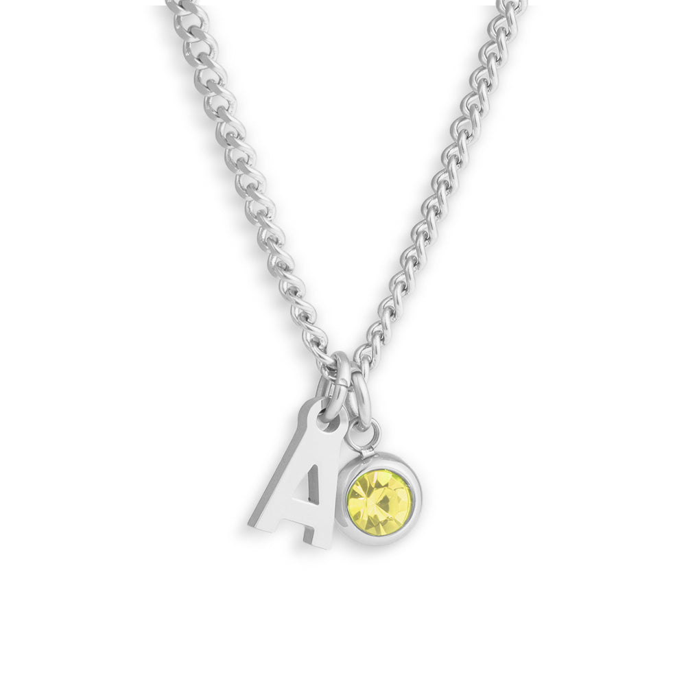 Custom/Personalized Initial Pendant Necklace w/ Birthstone