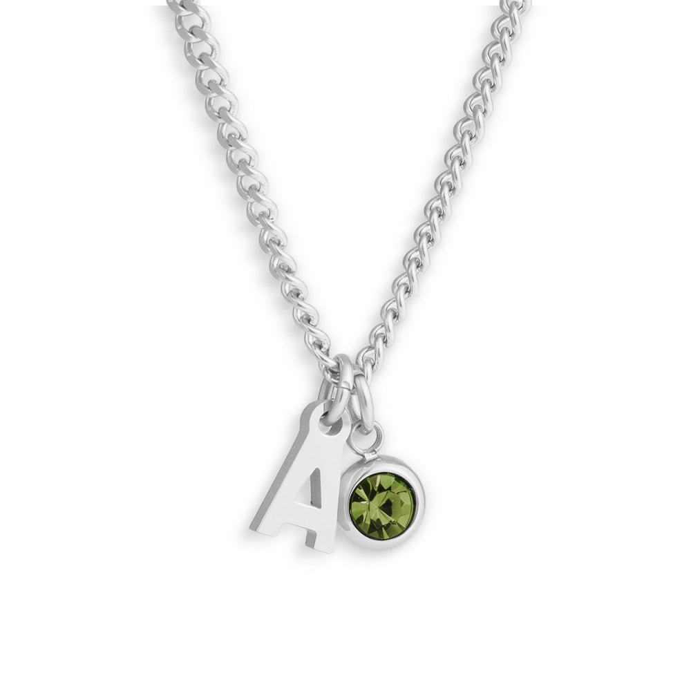 Custom/Personalized Initial Pendant Necklace w/ Birthstone