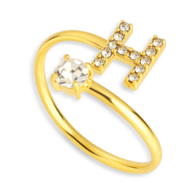 Sparkle Initial Wrap Ring