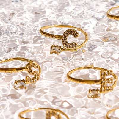 Sparkle Initial Wrap Ring